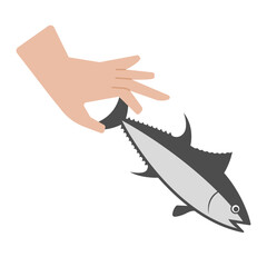 Hands holding sea food