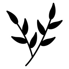 Illustration of Branch Leaves design Glyph Icon