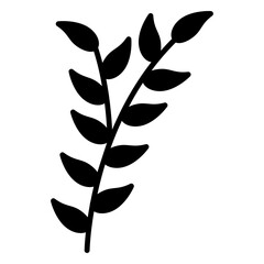 Illustration of Branch Leaves design Glyph Icon