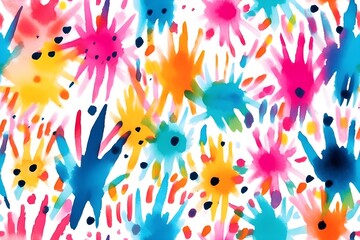 multicolored colorful paint blots, abstract seamless background, ai generated