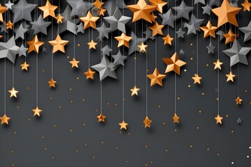 Abstract christmas background with stars, ai generated