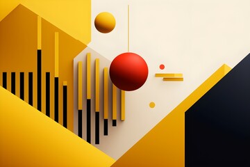 Abstract style background with shapes, ai generated