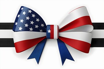 Bow in USA flag colors, ai generated