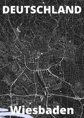 City Wiesbaden map with streets rivers and lakes germany