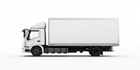 Delivery truck with white side for advertising. Generative AI