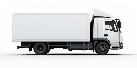 Delivery truck with white side for advertising. Generative AI