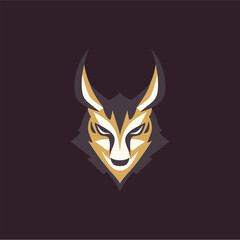 Minimalist deer mythology logo.