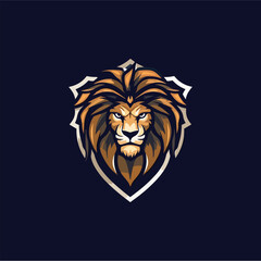Minimalist lion head logo in vector.