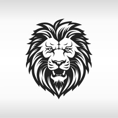 Minimalist lion head logo in vector.
