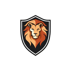 Minimalist lion head logo in vector.