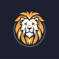 Obraz na płótnie Canvas Minimalist lion head logo in vector.