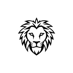 Minimalist lion head logo in vector.
