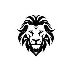 Obraz premium Minimalist lion head logo in vector.