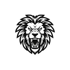 Fototapeta na wymiar Minimalist lion head logo in vector.