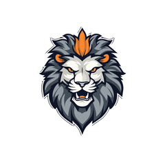 Minimalist lion head logo in vector.