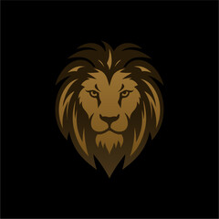 Minimalist lion head logo in vector.