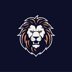 Fototapeta premium Minimalist lion head logo in vector.
