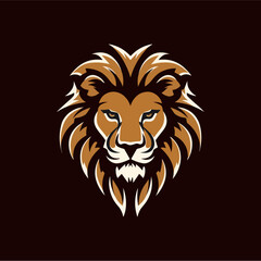 Fototapeta na wymiar Minimalist lion head logo in vector.