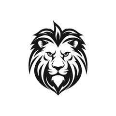 Minimalist lion head logo in vector.