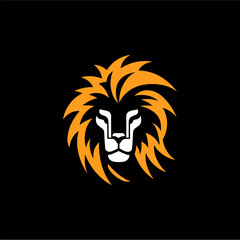 Minimalist lion head logo in vector.