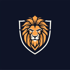 Minimalist lion head logo in vector.