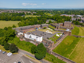Fototapeta na wymiar Aerial drone photo of Carlisle Castle in England