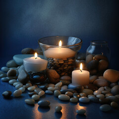 candles and stones