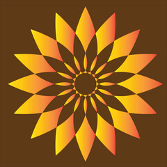 Graphic flower. Vector isolated from background.