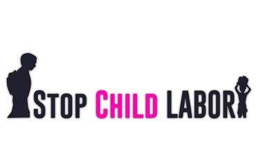 Text Label on Stop child labor Cover title in the concept of world child labor day.