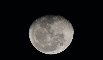 View of the Moon through telescope.