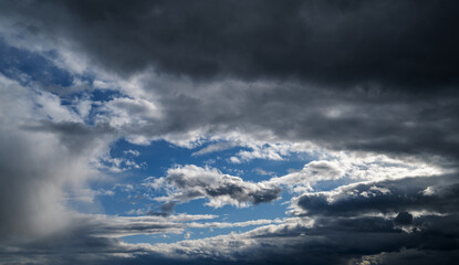 Obraz premium Blue sky with clouds. Nature background.