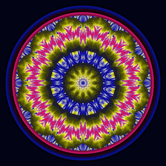 Fractal mandala with 3d effect Peshkareva Irina in the bright colors 
