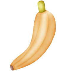 Single yellow banana fruit illustration
