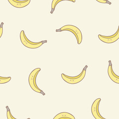 seamless watercolor banana. hand drawing banana pattern 