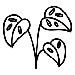 Illustration of Monstera Plant design Line Icon