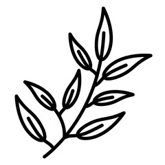 Illustration of Branch Leaves design Line Icon