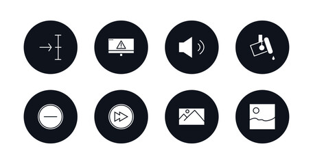 symbol for mobile filled icons set. filled icons such as medium, error page, medium volume, paint, minus, next page, pic, gallery vector.