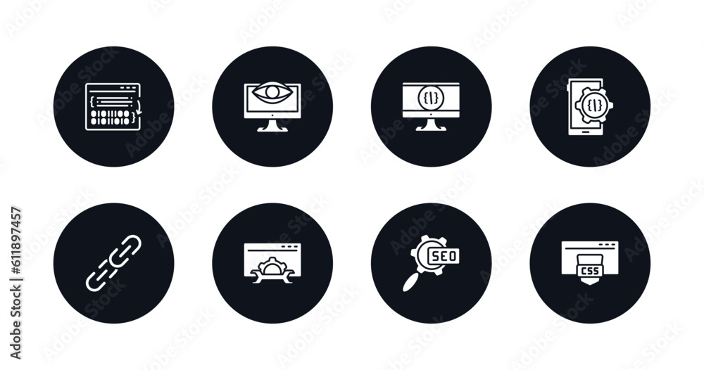 Poster symbol for mobile filled icons set. filled icons such as compiler, seo monitoring, computing, mobile