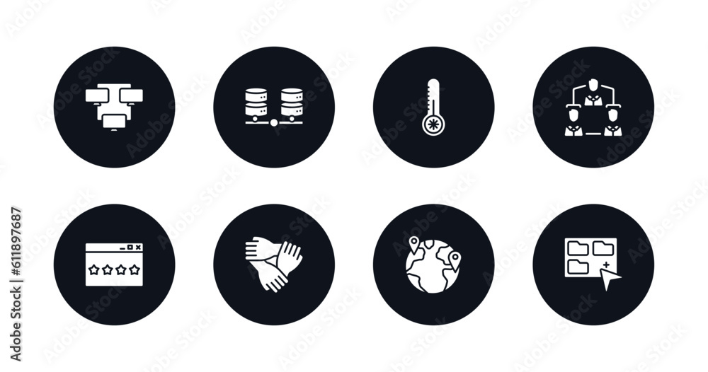 Poster symbol for mobile filled icons set. filled icons such as continuous line, balancing data, low temper