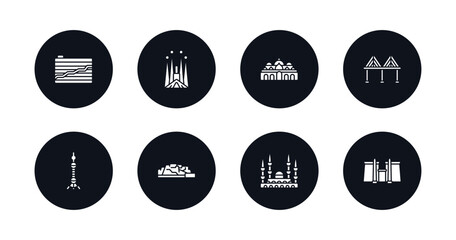 symbol for mobile filled icons set. filled icons such as , st mark basilica, t, oriental peral tower, potala palace, blue mosque, luxor temple
