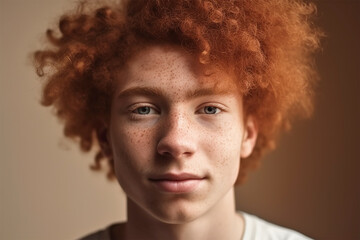 Portrait of a handsome, young, red-haired man.