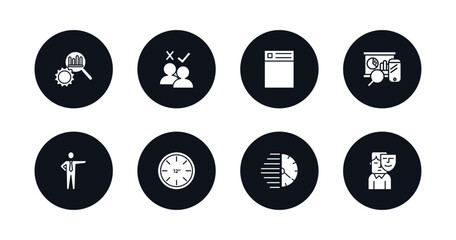 symbol for mobile filled icons set. filled icons such as due diligence, selection process, resume, balanced scorecard, boss, 12 hours, urgent, appearance vector.
