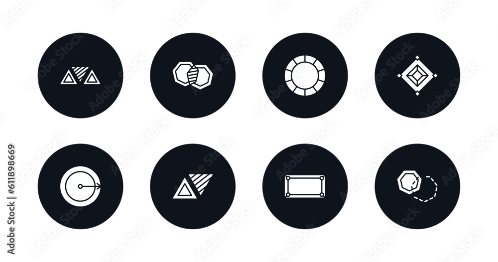 Poster symbol for mobile filled icons set. filled icons such as triple triangle, intersection, circular, sy