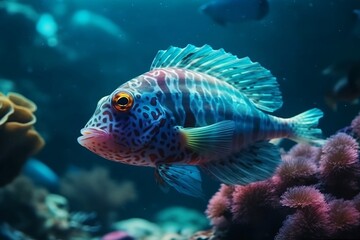 Fototapeta na wymiar fish in aquarium. 
