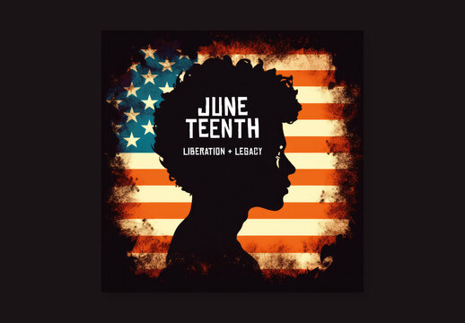 Social Media Layout With Retro Style For Juneteenth Celebration and Generative Ai