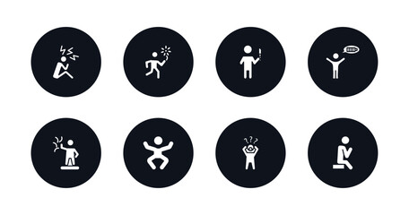 symbol for mobile filled icons set. filled icons such as stressed human, lucky human, pissed human, energized blessed silly shocked lonely vector.
