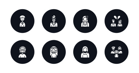 symbol for mobile filled icons set. filled icons such as nephew, uncle, cousin, ex-husband, sister, wife, mother, aunt's or uncle's child vector.