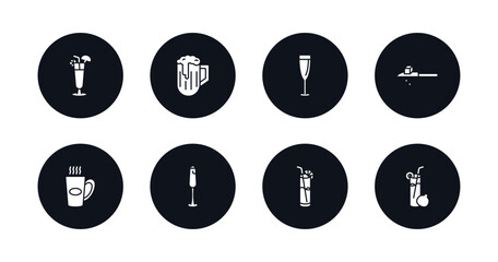 symbol for mobile filled icons set. filled icons such as sex on the beach, pub, glass of wine, drip, boiling, french 75, blue lagoon, pomegranate martini vector.