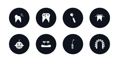 symbol for mobile filled icons set. filled icons such as cavity, decay, mouth mirror, sealants, baby dental, fake tooth, scraping, maxilla vector. © IconArt
