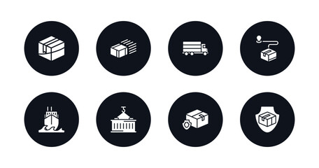 symbol for mobile filled icons set. filled icons such as delivery, express delivery, shipping, delivery destination, ocean transportation, containers, logistic protection, shield vector.